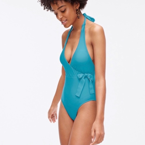 J. Crew Women’s Halter wrap one-piece swimsuit